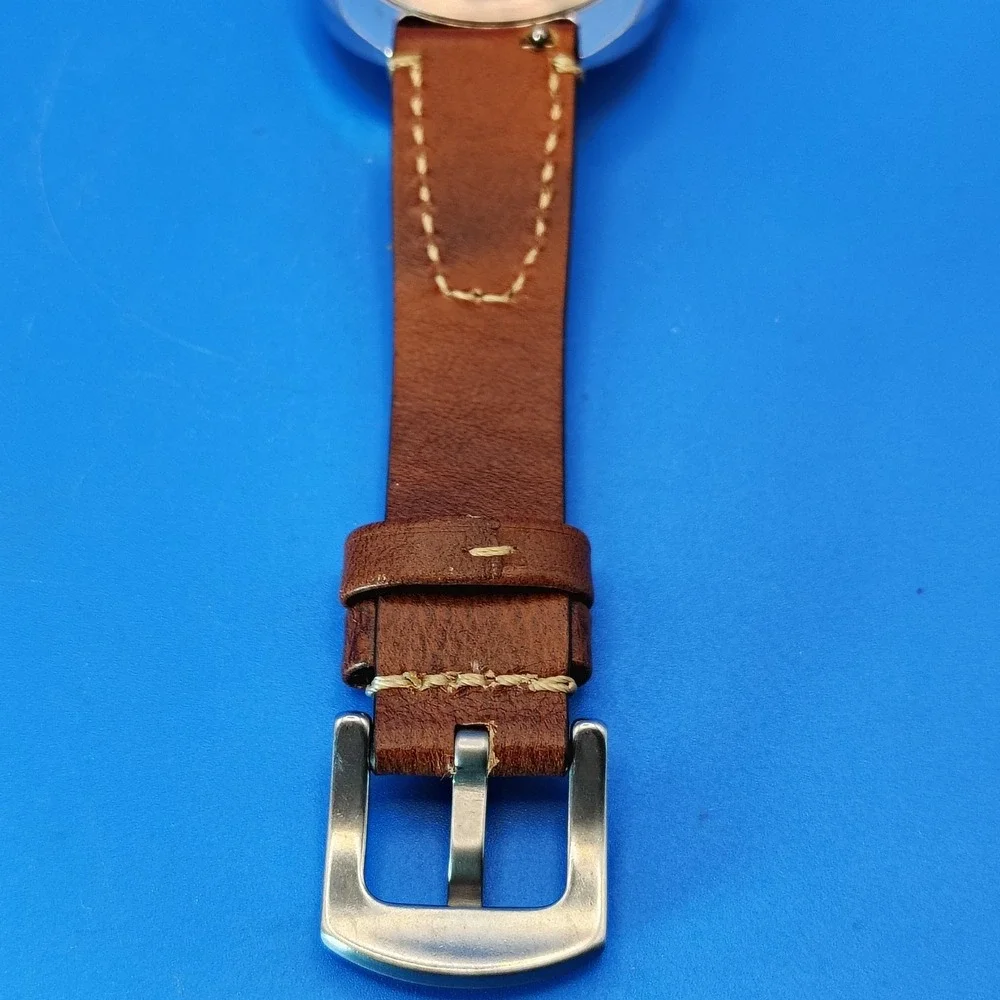 Vintage 1973 Timex Automatic Day/Date Mens Mechanical Watch‎ Wax Leather Strap